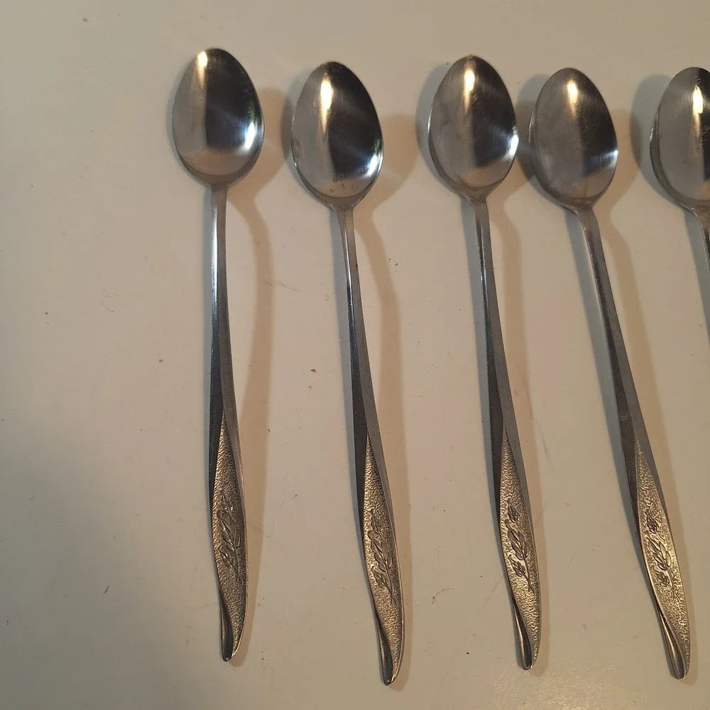 Nasco VASSAR Stainless Steel‎ Flatware Japan 6 Iced Teaspoons